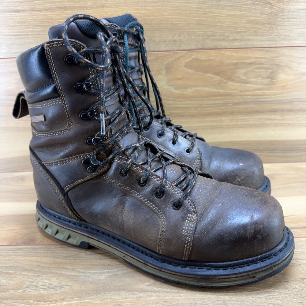Danner Steel Yard 8" Brown Leather Boots Mens 11 EE Wateproof Steel Toe Work